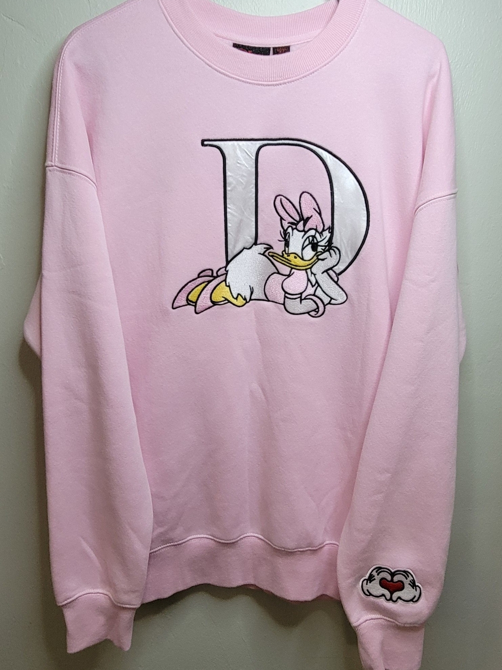 Disney Forever 21 Embroidered Daisy Duck Crewneck Sweatshirt New w/Tags -Adult L